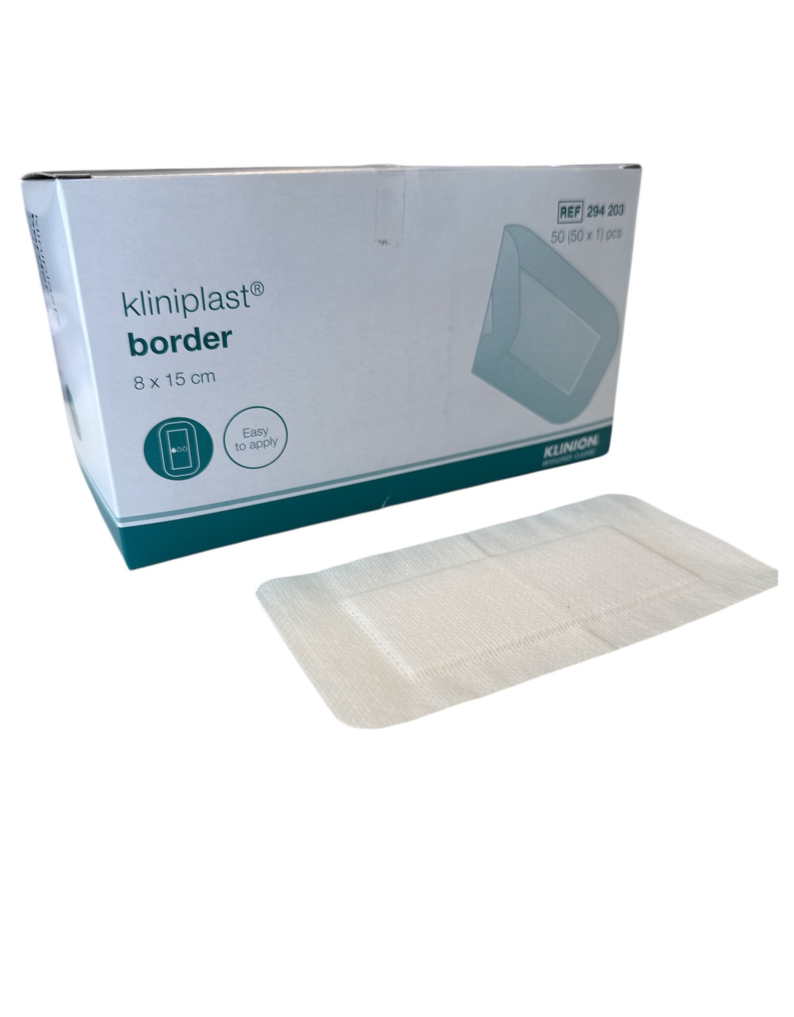 Klinion Klinion Kliniplast Nonwoven Border eilandpleister 8 x 15 cm  wit - 50 stuks steriel verpakt