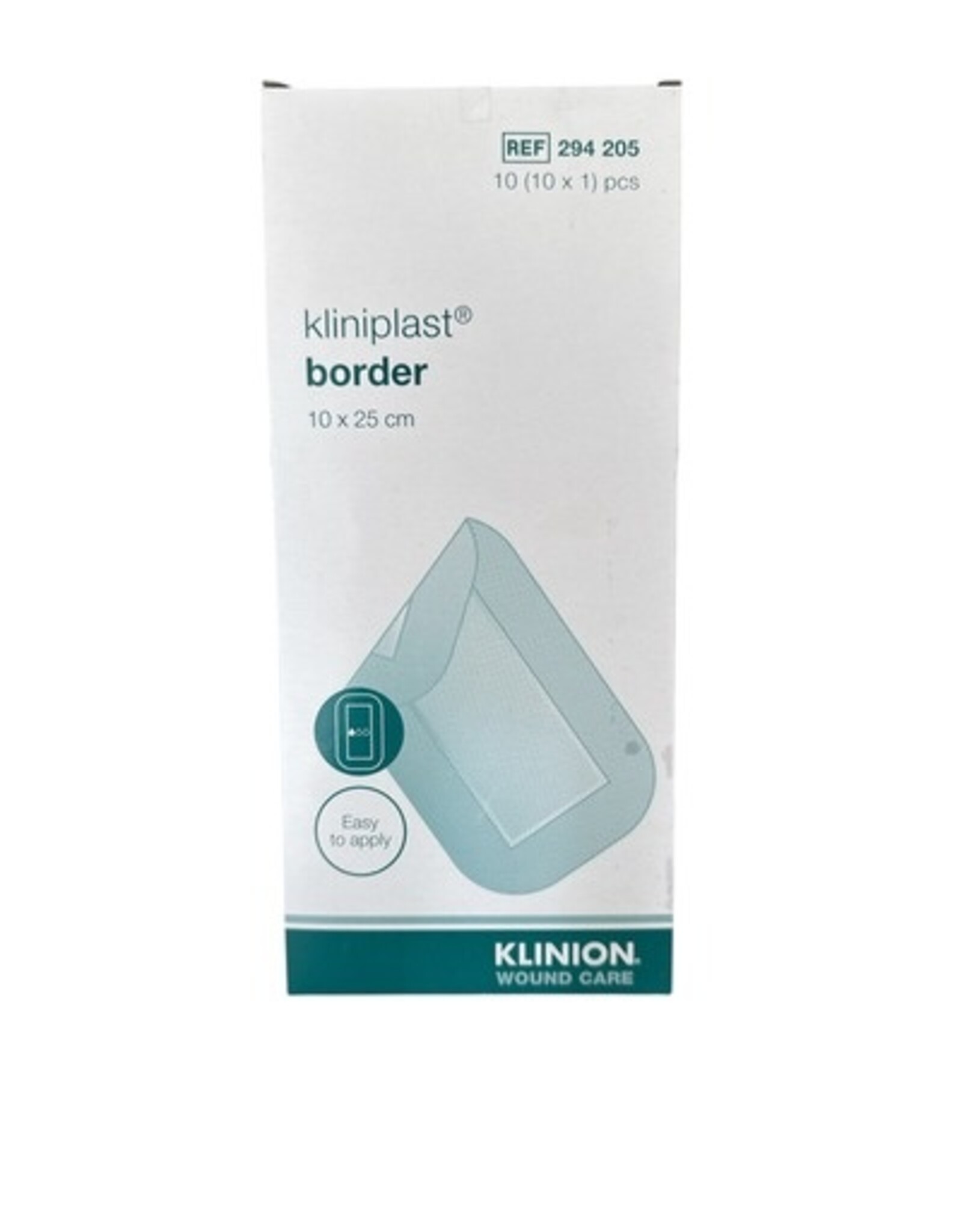Klinion Klinion Kliniplast Nonwoven Border eilandpleister 10 x 25cm  wit - 10 stuks steriel verpakt