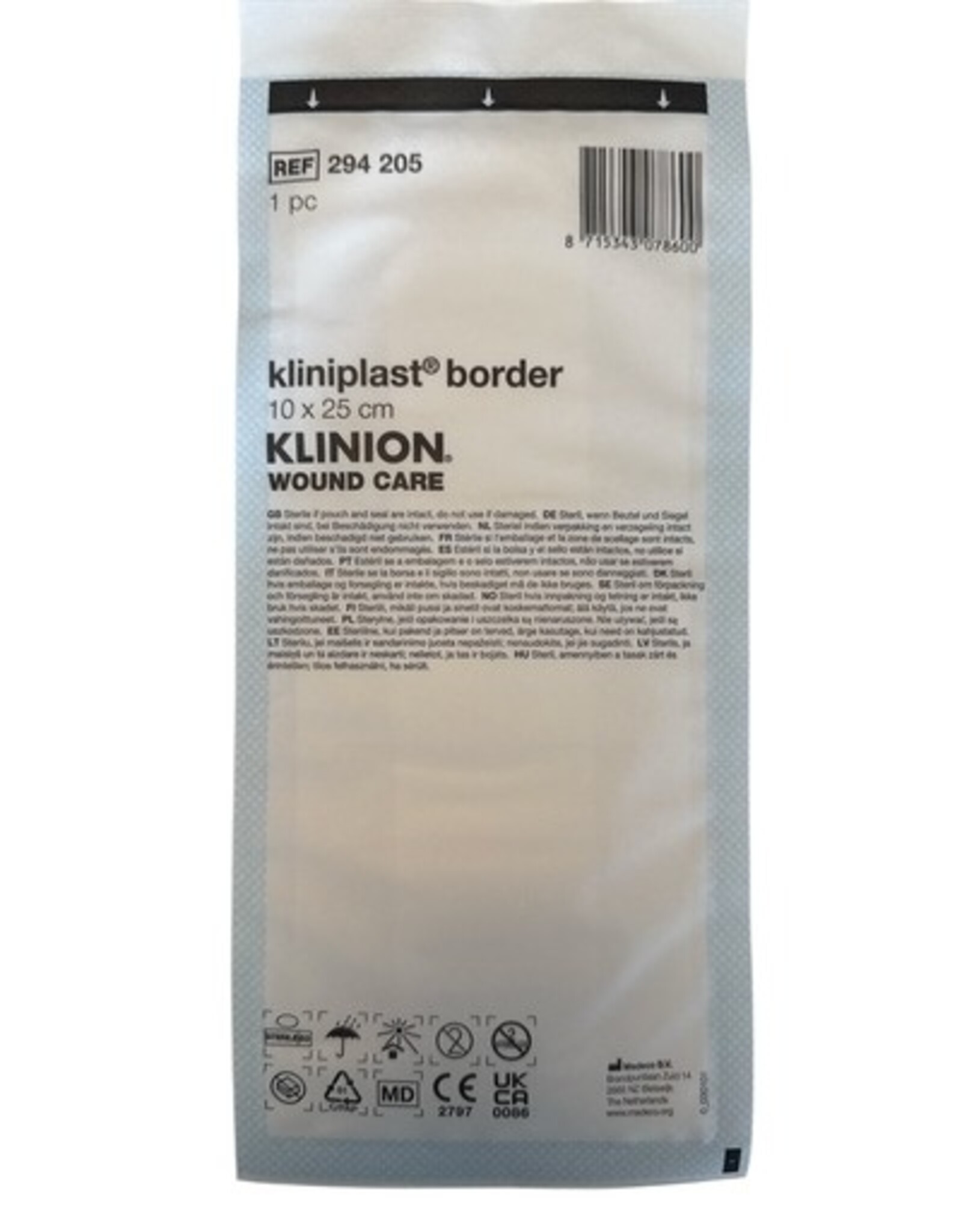 Klinion Klinion Kliniplast Nonwoven Border eilandpleister 10 x 25cm  wit - 10 stuks steriel verpakt