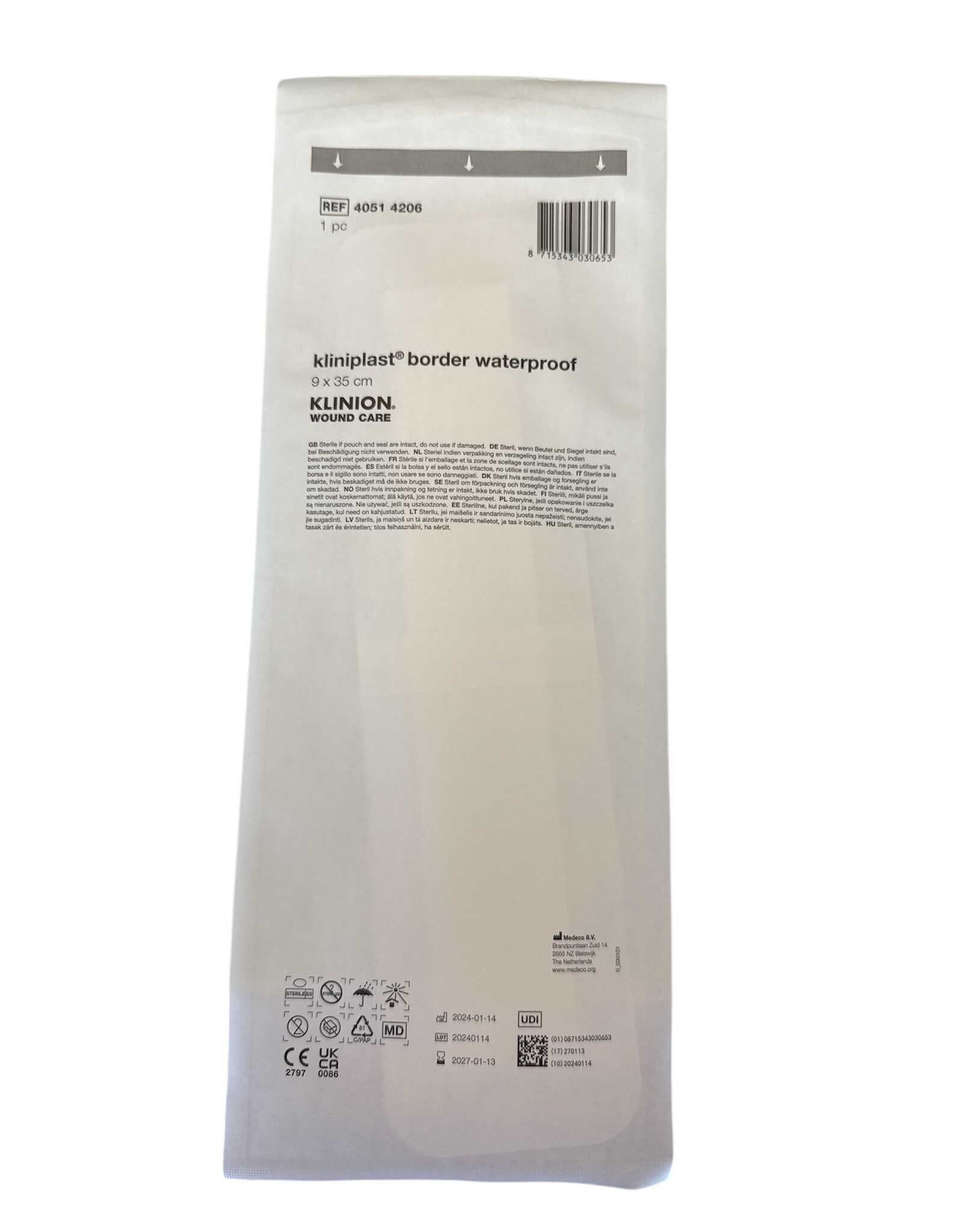 Klinion KLINION kliniplast eilandpleister waterbestendig 9x35cm  - 30 stuks