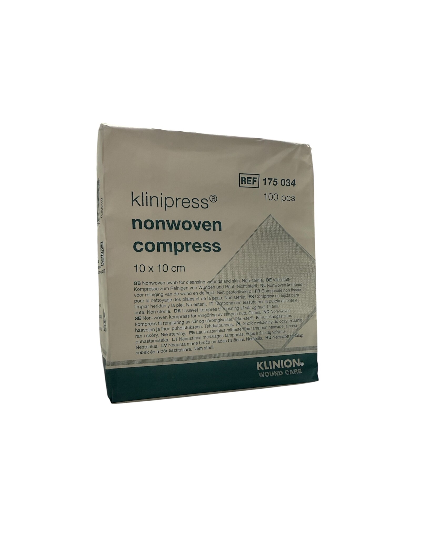 Klinion Klinion non-woven kompres, 10 x 10 cm, 100 stuks