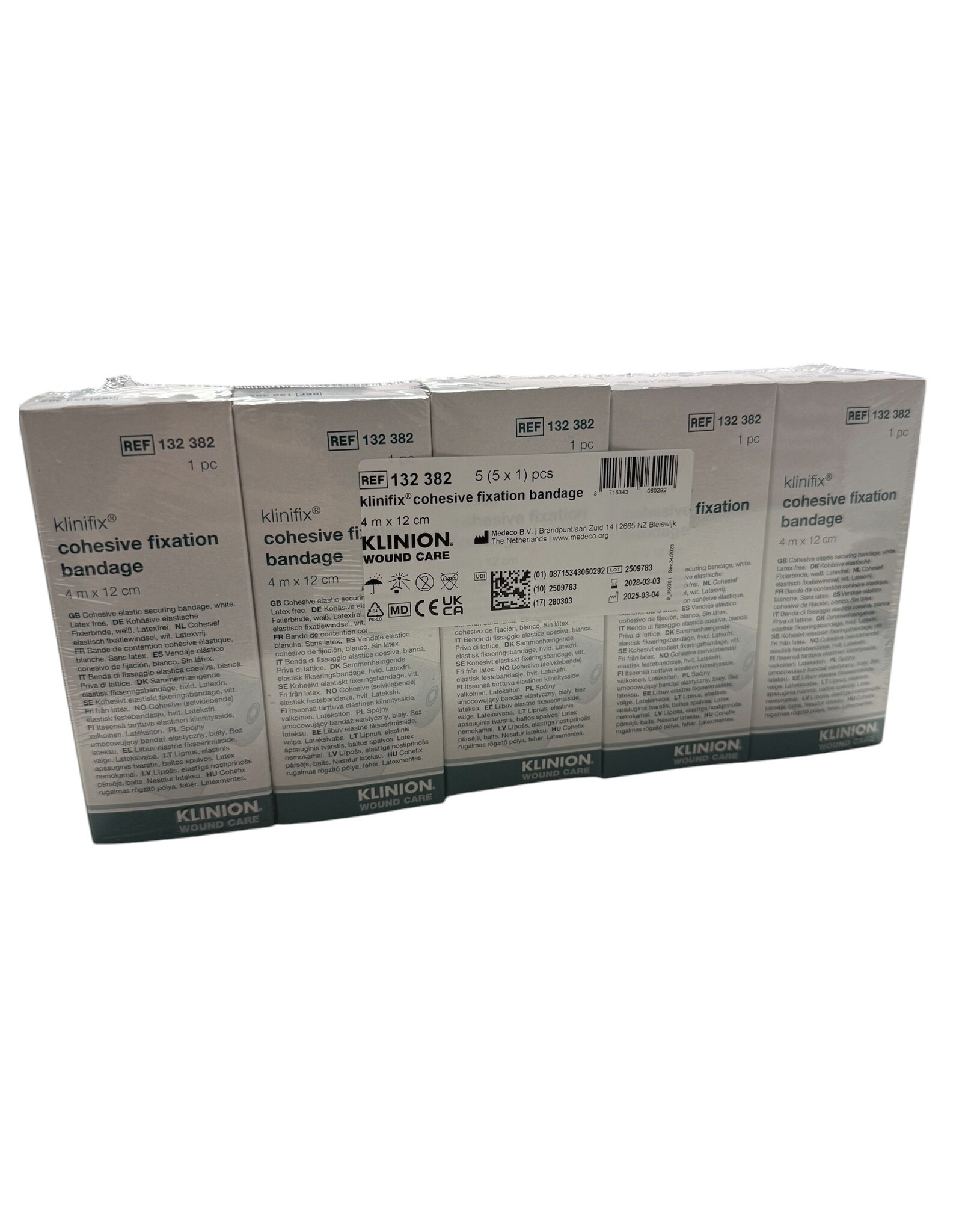 Klinion Klinifix Cohesive 4m x 12cm  -  Klinion - 5 rollen