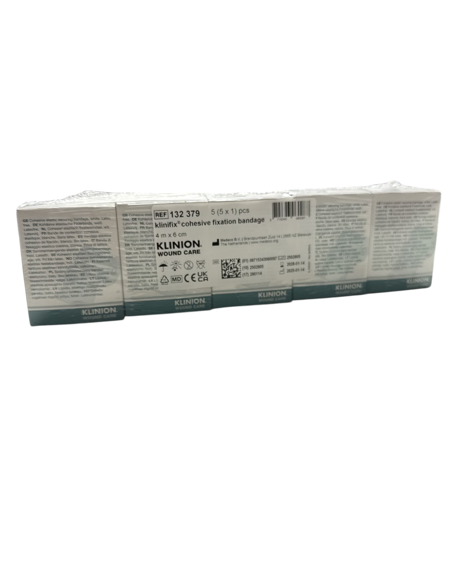 Klinion Klinifix Cohesive 4m x 6cm  -  Klinion - 5 rollen