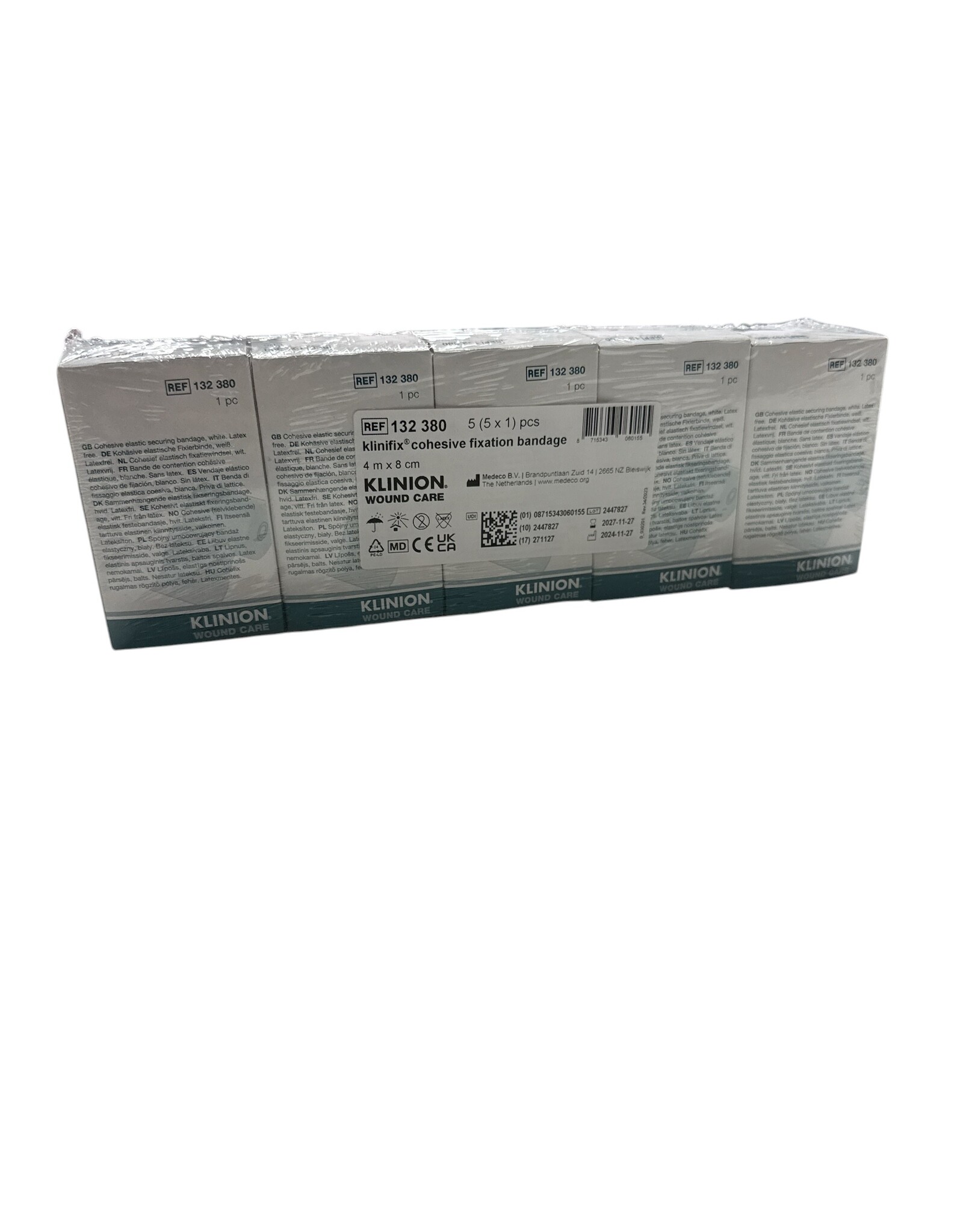 Klinion Klinifix Cohesive 4m x 8cm  -  Klinion - 5 rollen