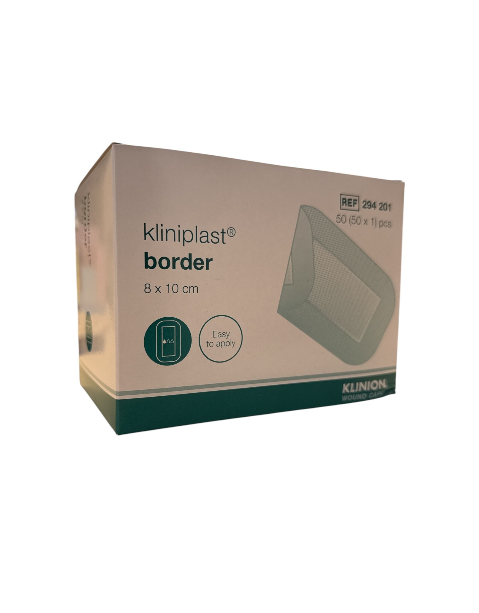 Klinion Klinion Kliniplast Nonwoven Border island plaster 8 x 10 cm white - 50 pieces sterile packed