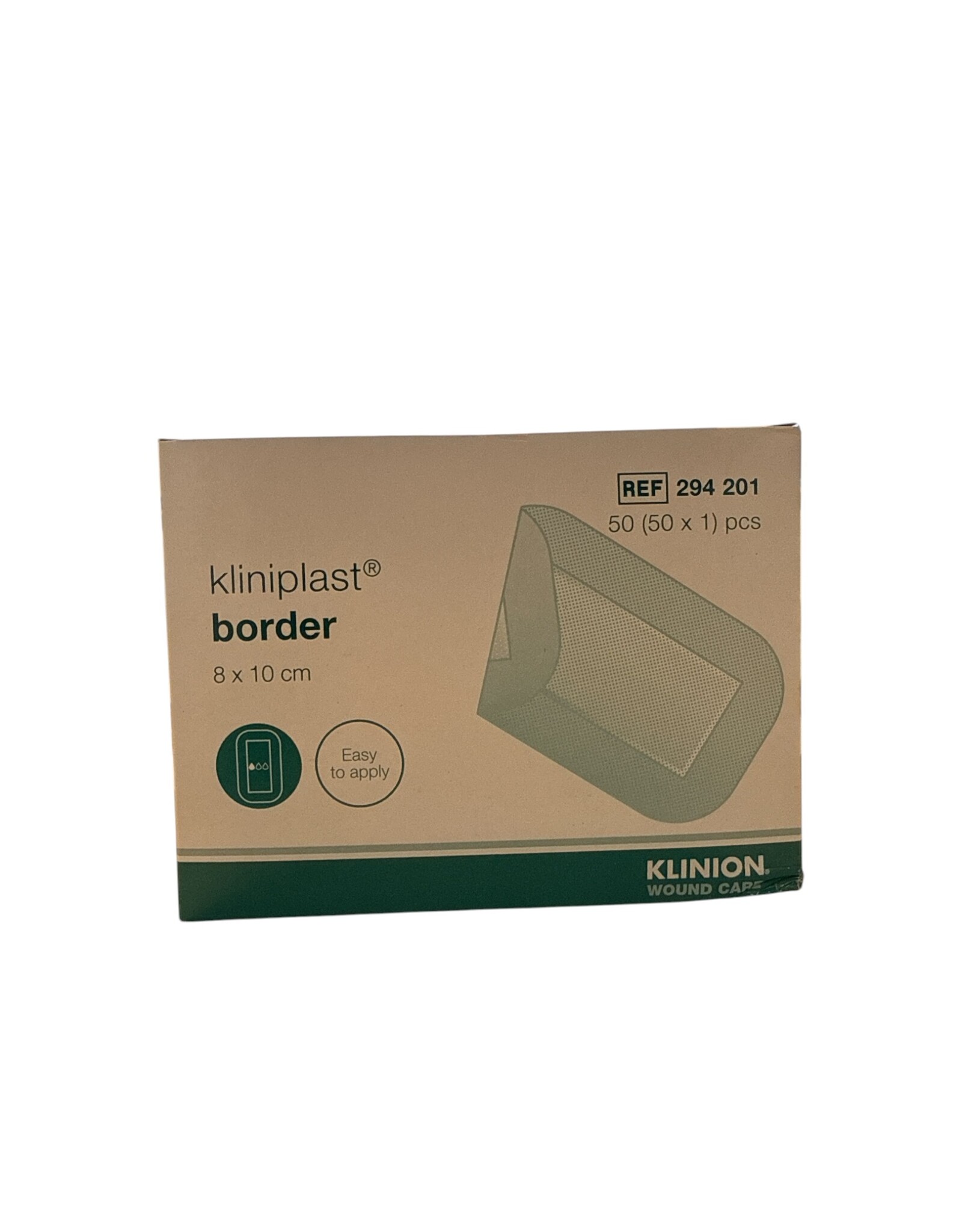 Klinion Klinion Kliniplast Nonwoven Border island plaster 8 x 10 cm white - 50 pieces sterile packed