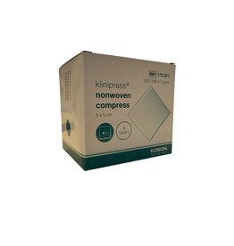 Klinion Klinion non-woven compress 5 x 5 cm 100stuks Klinion Klinion non-woven compress 5 x 5 cm 100stuks