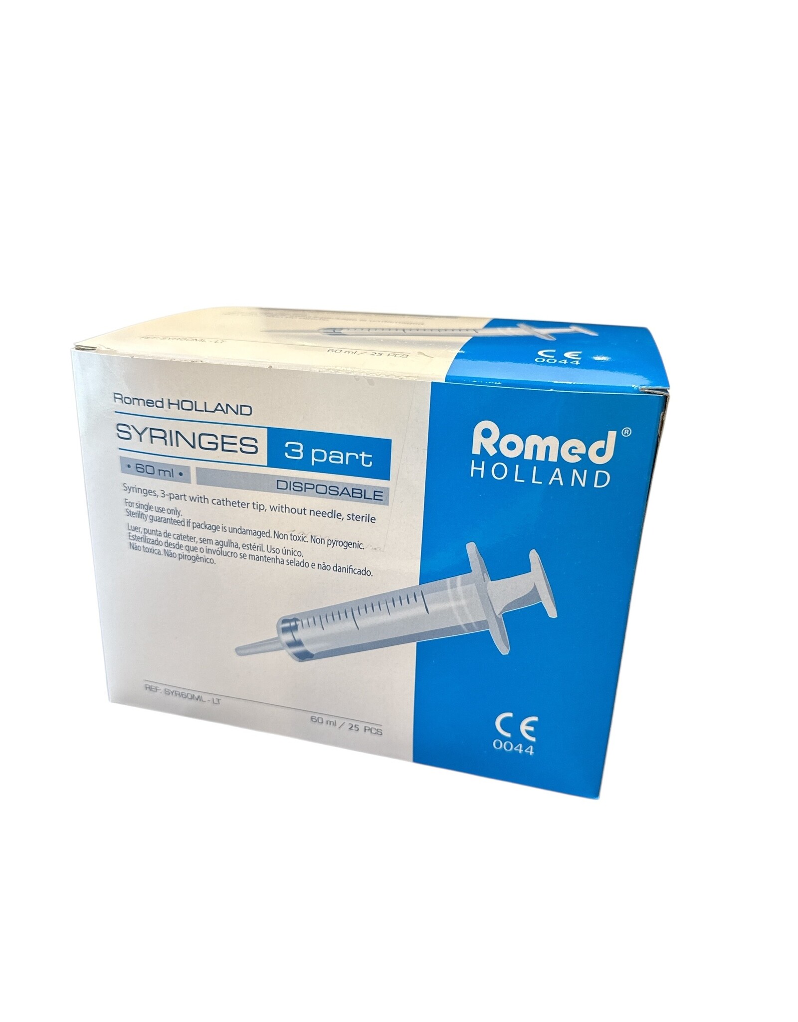 Romed Romed 3-delige injectiespuiten 60ml lange tip 25 stuks Romed - Steriel verpakt