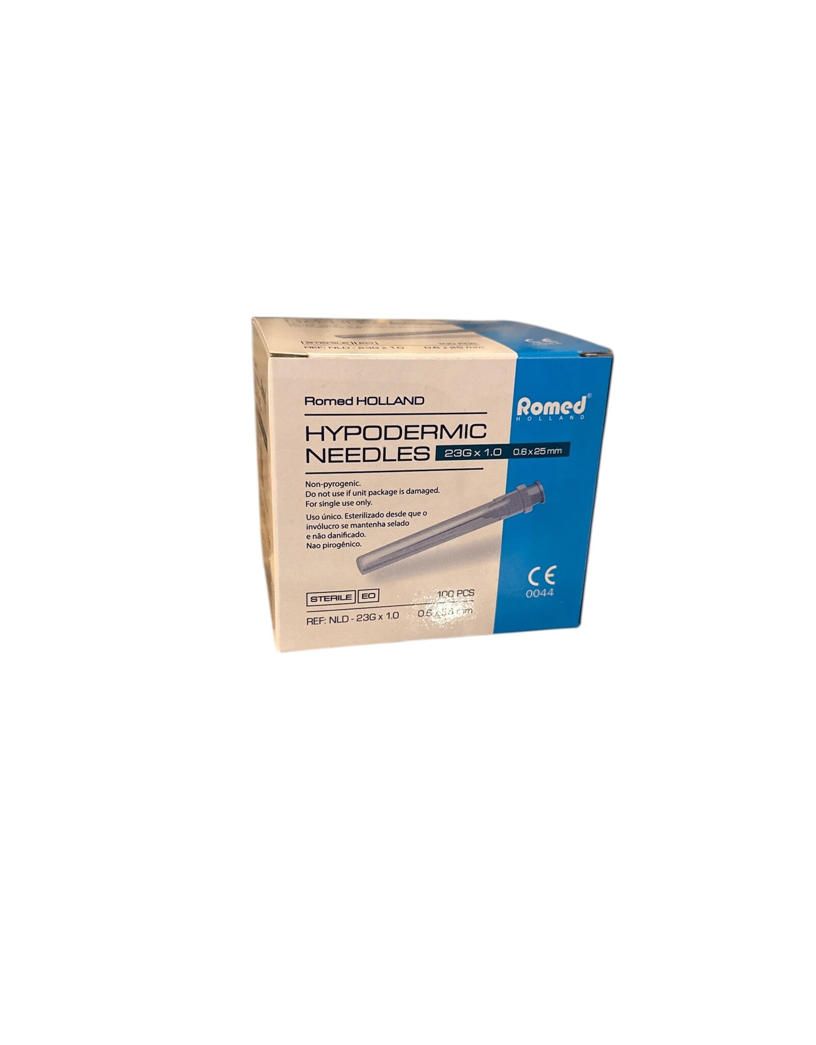 Romed Romed 100 pcs injection needle 23G x 1 - sterile needles - injection needles - needle - Blue - Stainless Steel - Specially ground facet - injection