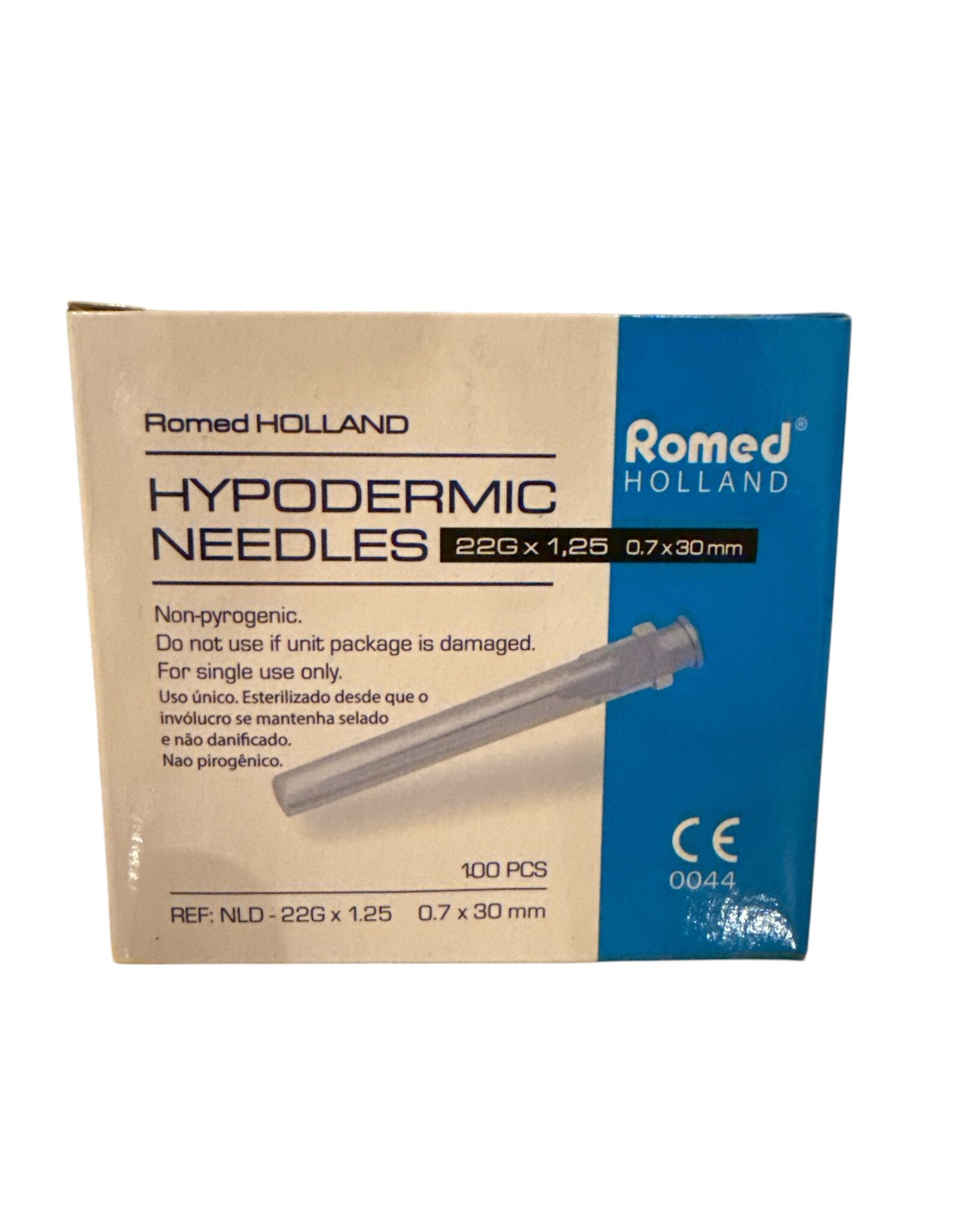 Romed Romed 100 pcs injection needle 22G x 1.25 - sterile needles - injection needles - needle - Black - Stainless Steel - Specially ground facet - injection