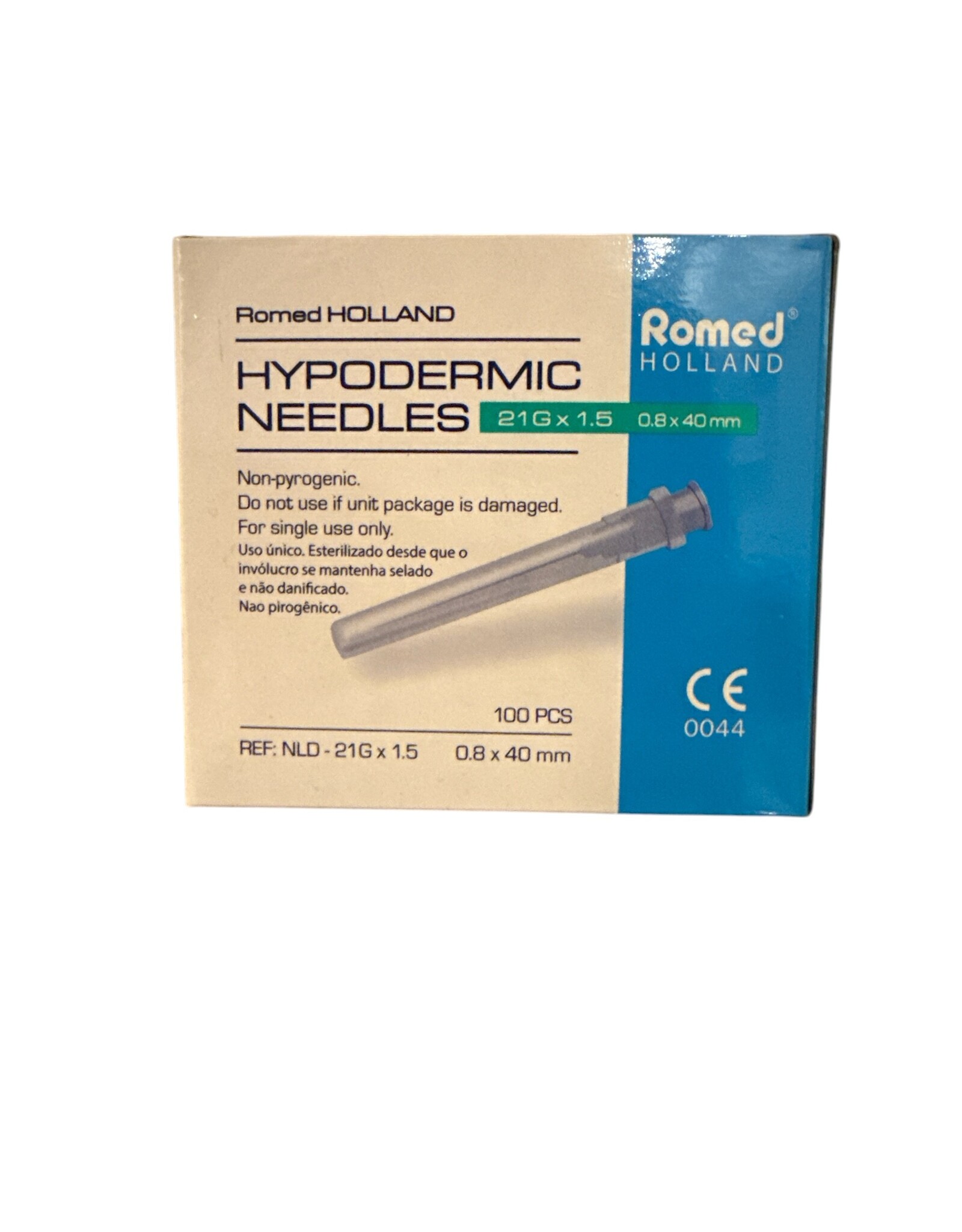 Romed  Romed 100st injectienaald 21G x 1.5 - steriele naalden - injectienaalden - naald - Groen - Roestvrij Staal - Speciaal geslepen facet - injectie