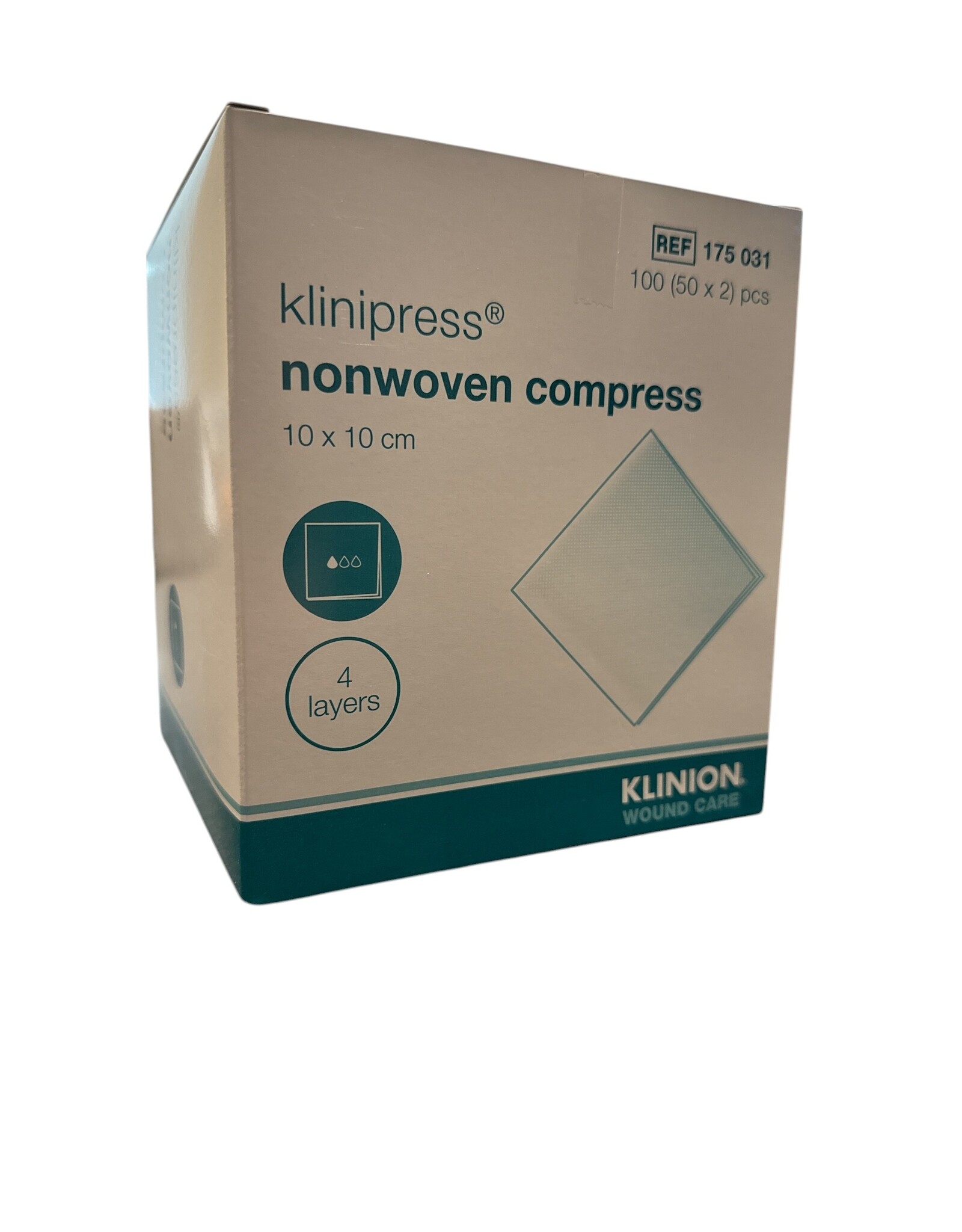 Klinion Klinion non-woven kompres, 10 x 10 cm, 50 x 2 stuks