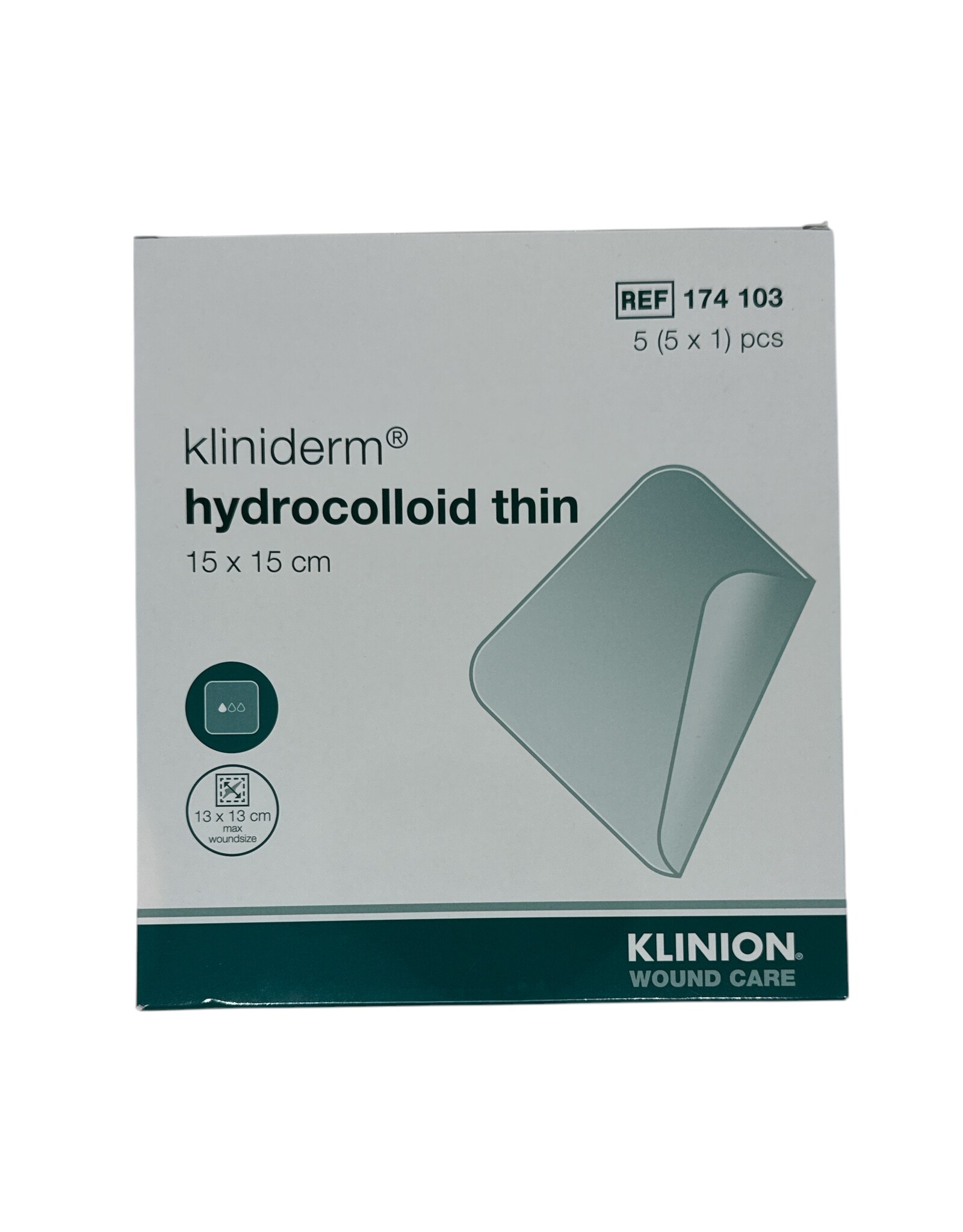 Klinion Klinion Kliniderm 15 x 15cm hydro thin hydrocolloïdverband  - 5 stuks