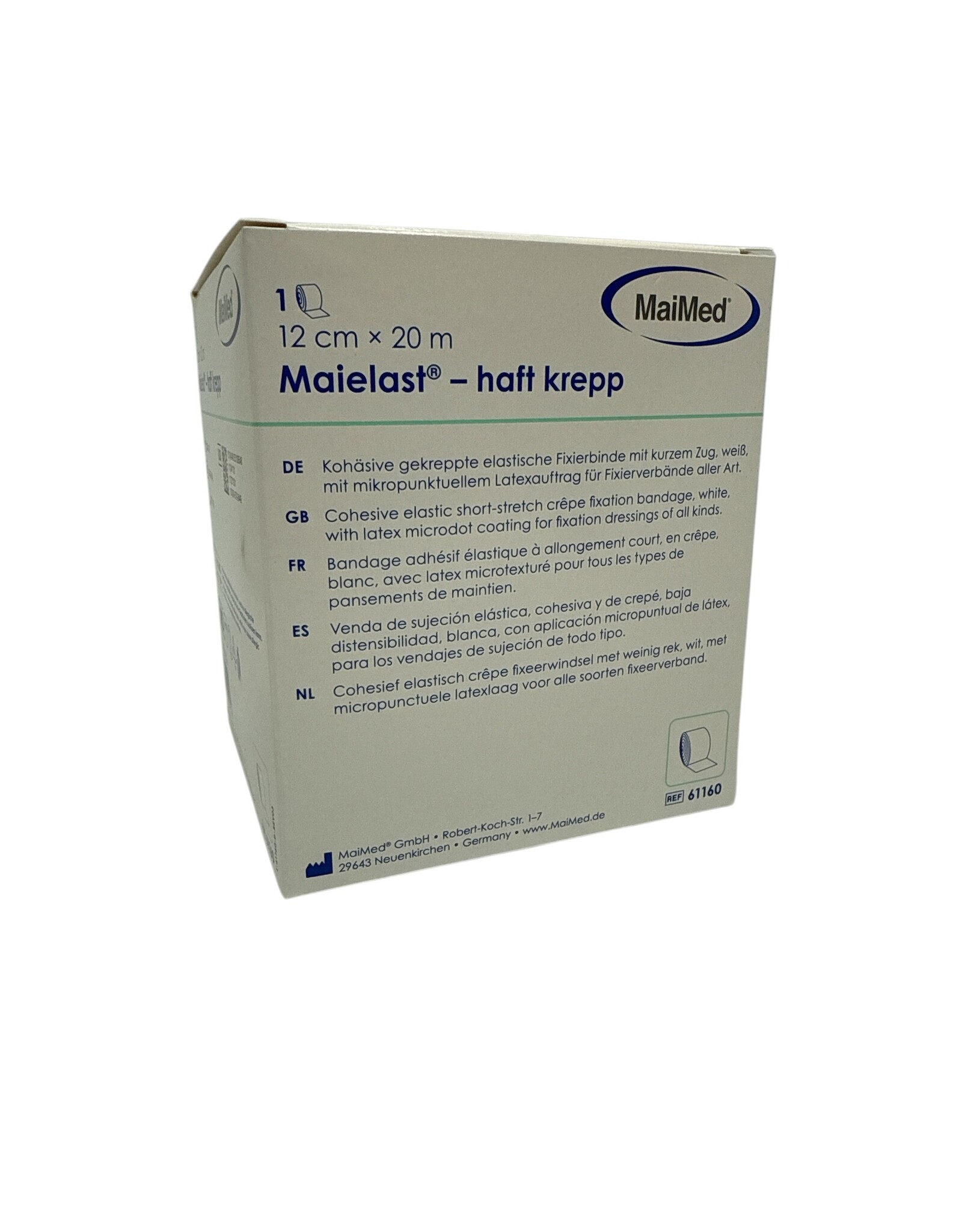Maimed Maielast-haft crêpe - Fixatieverband 12cm x 20m