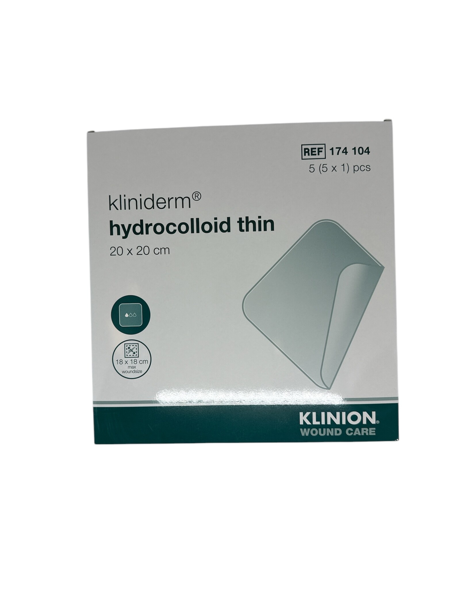 Klinion Klinion Kliniderm 20 x 20cm  hydro thin hydrocolloïdverband  - 5 stuks