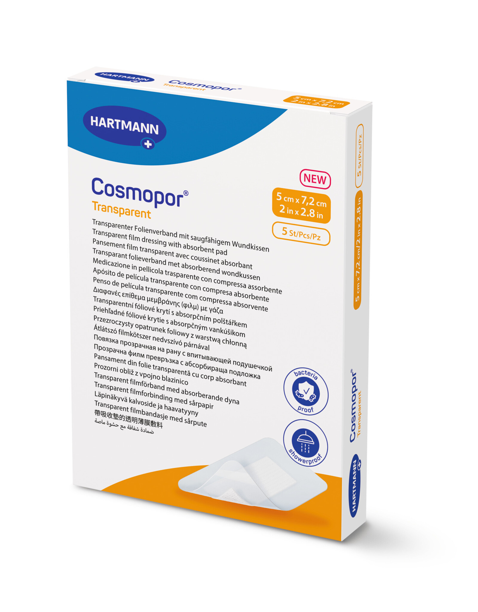 Hartman Hartmann Cosmopor Transparent 5 x 7,2cm - 5 stuks