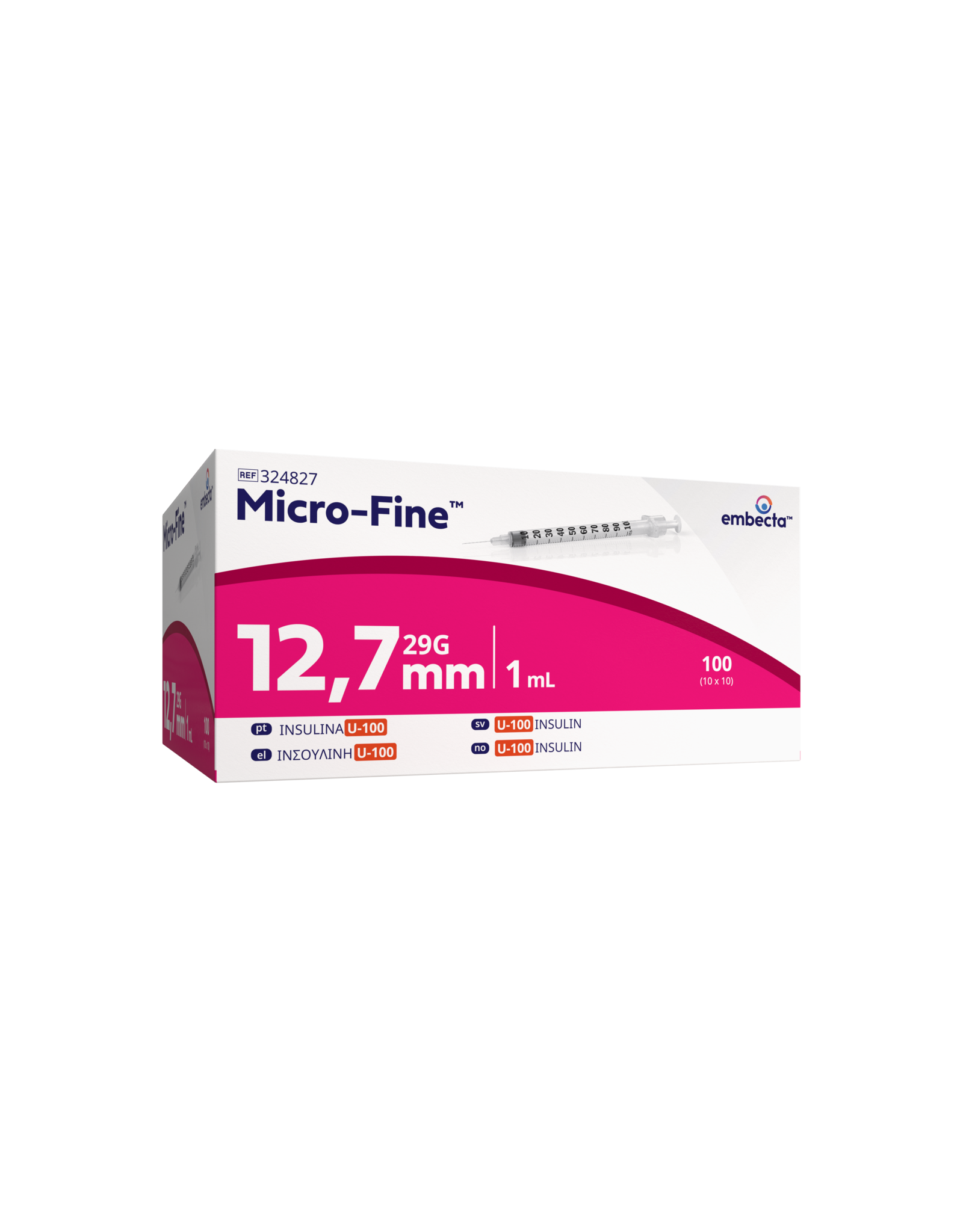 EMBECTA BD Microfine insulin syringe 1ml + needle 0.33x12.7mm U100