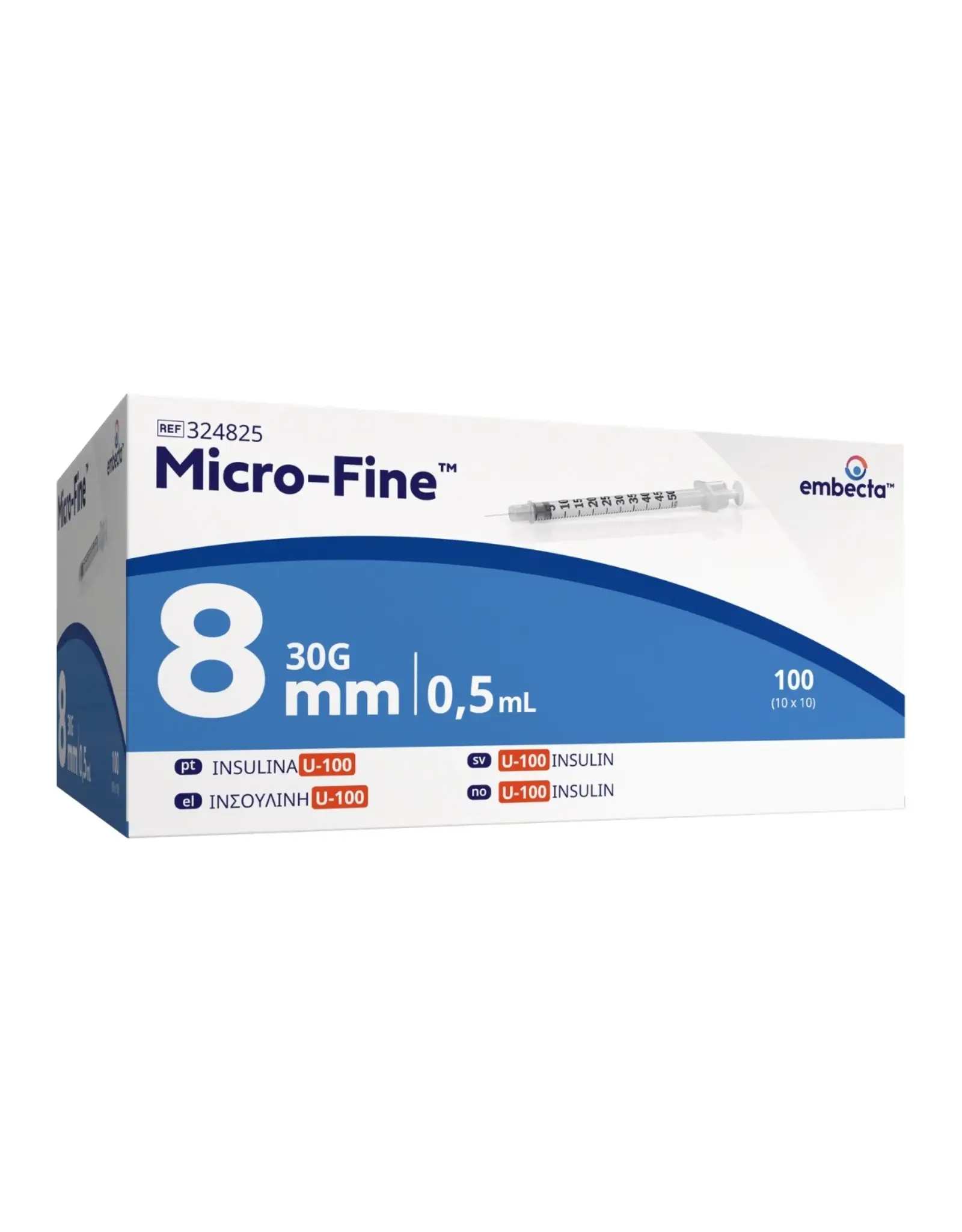 EMBECTA BD Microfine insulinespuit 0,5ml + naald 0,30x8mm U100