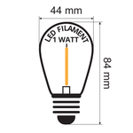 Varmhvid filament LED-pære - 1 watt