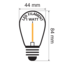 Gul filament LED-pære - 1 watt / Ø44