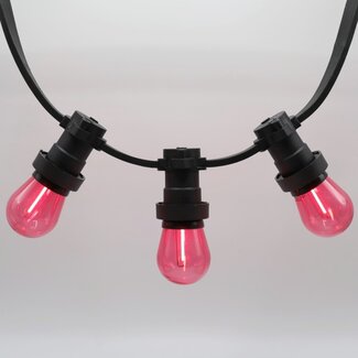 Rød filament LED-pære - 1 watt / Ø44