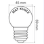 Varmhvid LED-pære med mat kugle - 1, 1,5 el. 2 watt / Ø45
