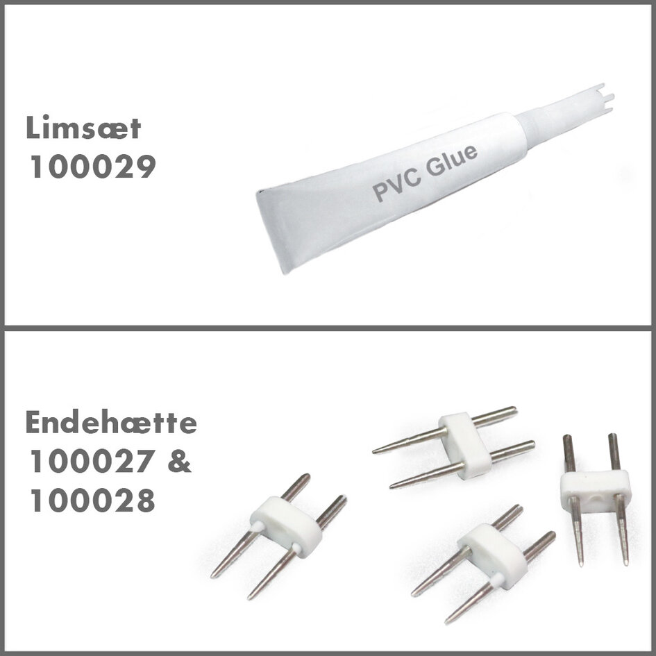 Diverse tilbehør til lysslanger med LED-strips