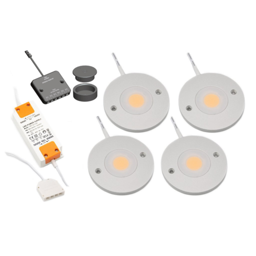 LED-skabsbelysning - Kaya - komplet sæt med 4 spots