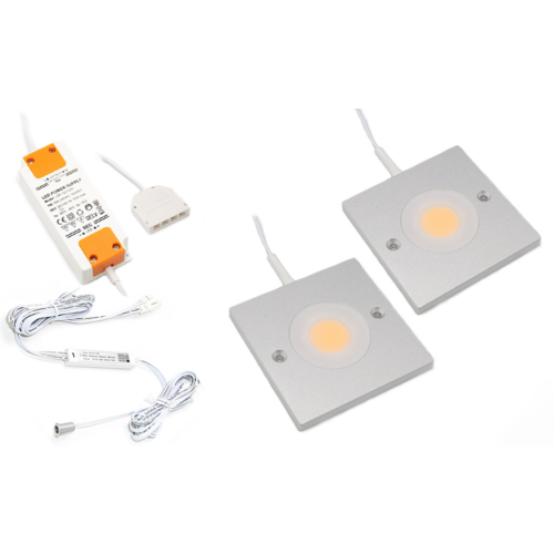 LED-skabsbelysning - Alina - komplet sæt med 2 spots