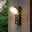 Udendørs LED-væglampe med sensor IP54 - Sil - sort