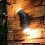 Justerbar væglampe med sensor udendørs - Tess - sort