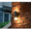 Justerbar vægbelysning med to lamper og sensor - Michael - sort