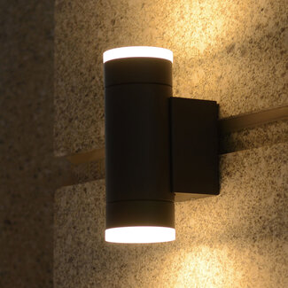 Udendørs væglampe - Elin - med op- og nedadgående lys - sort