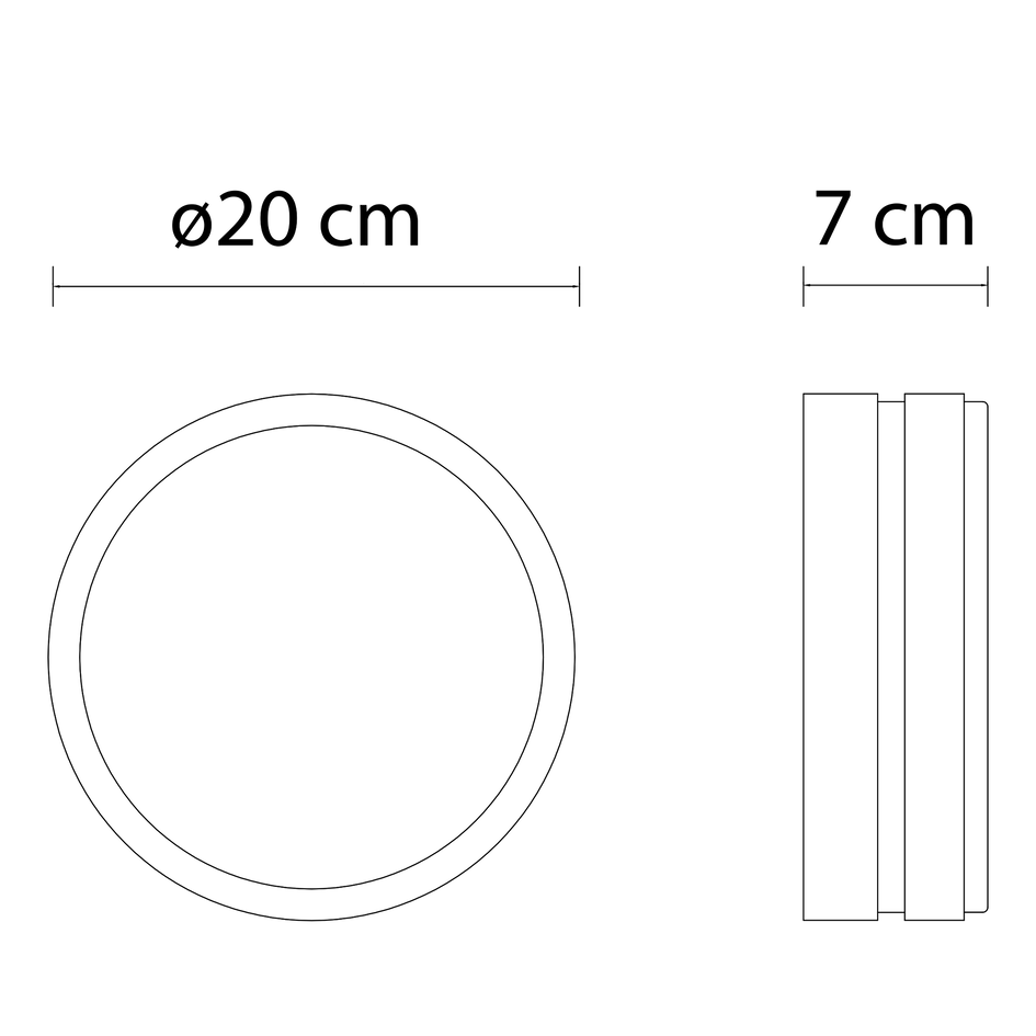 Rund udendørs væglampe - Lea - sort, Ø20 cm