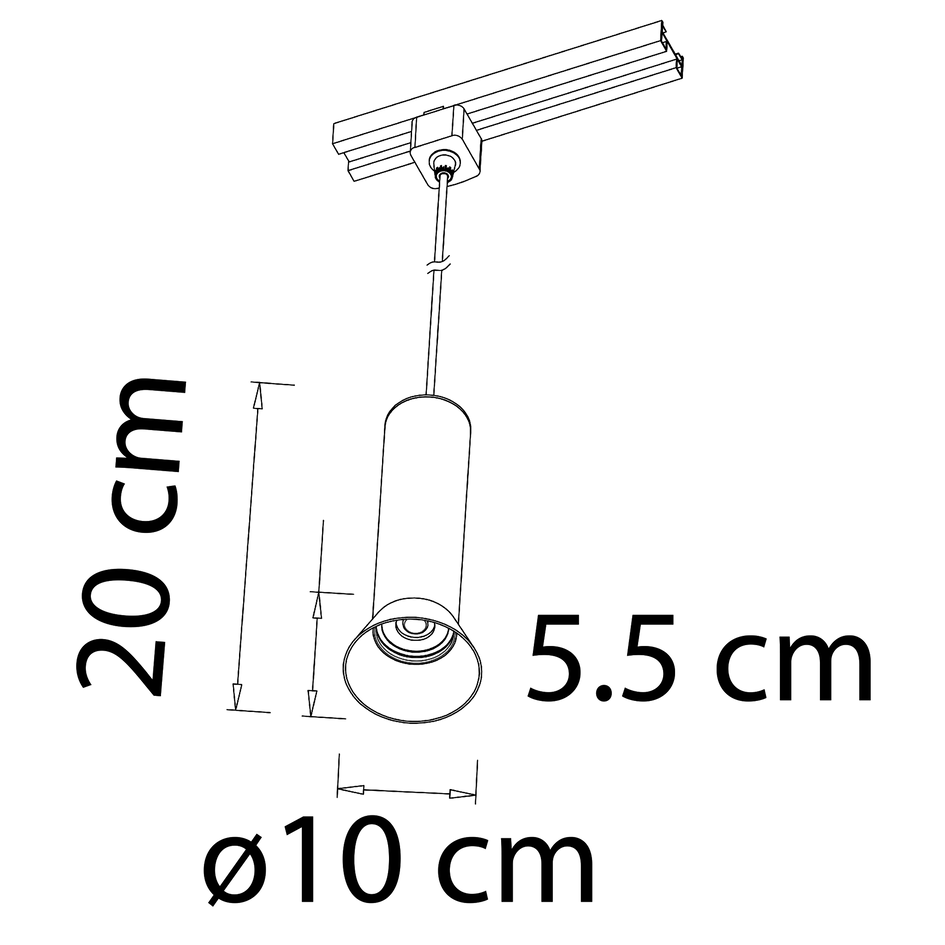 Pendellampe til 1-faset lysskinne - Lenn - sort
