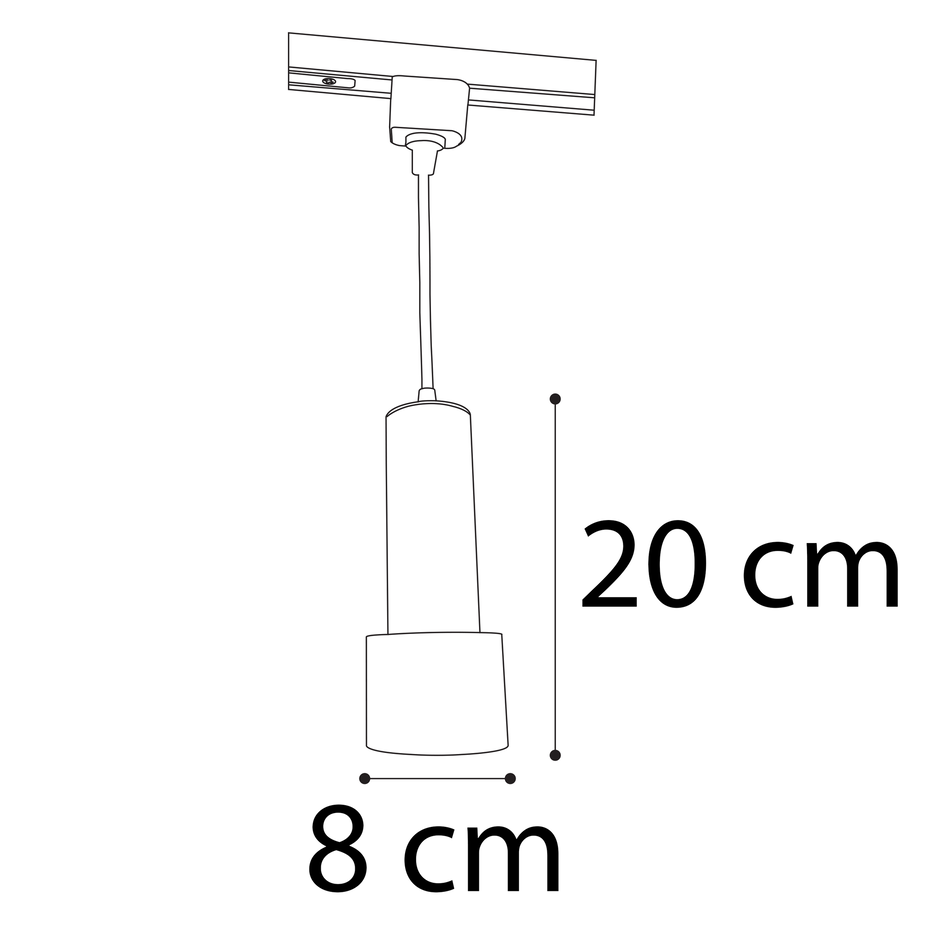 Pendellampe til 1-faset lysskinne - Jim - sort