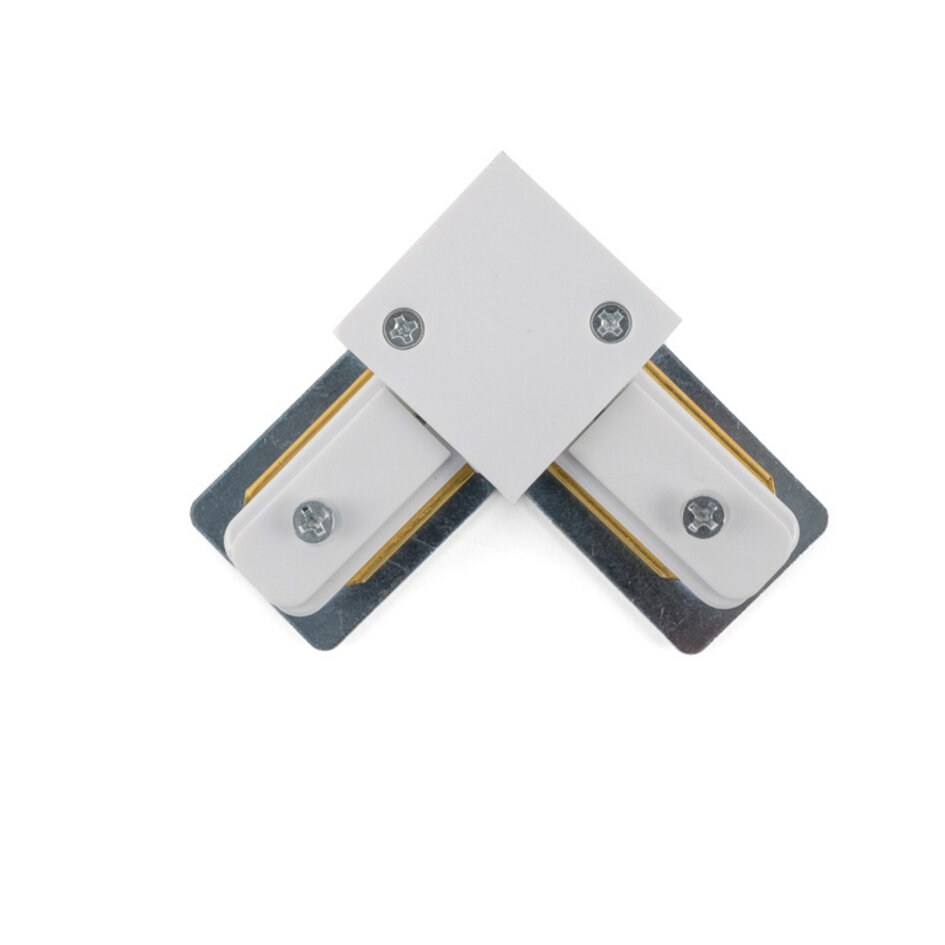 L-koblingsstykke (90 grader) til 1-fasede lysskinner - hvid