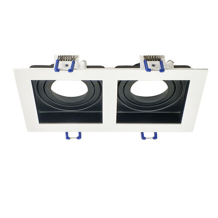 Moderne, vippbar indbygget spotlampe med 2 -lys, sort med hvid - Eli