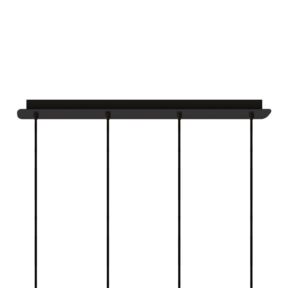 Moderne pendellampe med 4 lyspunkter - Worth - sort/smokey glas