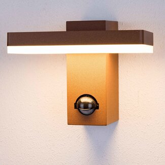 Udendørs væglampe med sensor - Roberto - rustbrun