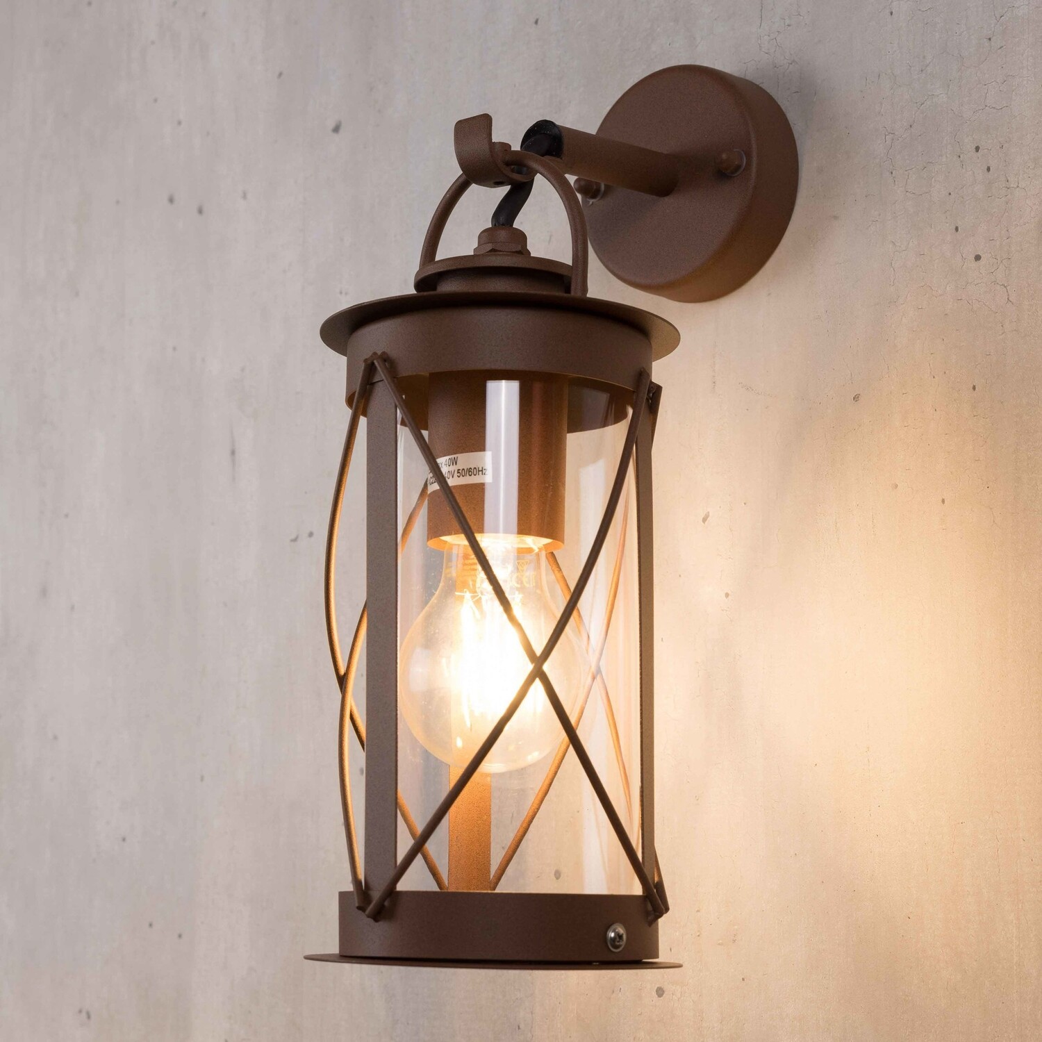 væglampe Klassisk lanterne - Liona - rustbrun -