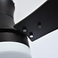Industriel loftventilator i sort inkl. LED-lys og fjernbetjening - Lorre