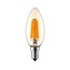 E14 LED-kertepære, filament med ravfarvet glas - 3,5 watt, 2200K, dæmpbar
