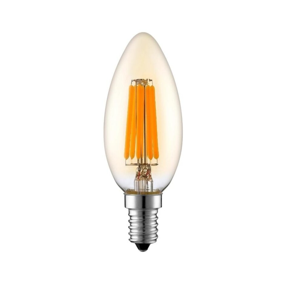 E14 LED-kertepære, ravfarvet glas - 5,5 watt / 2200K / dæmpbar