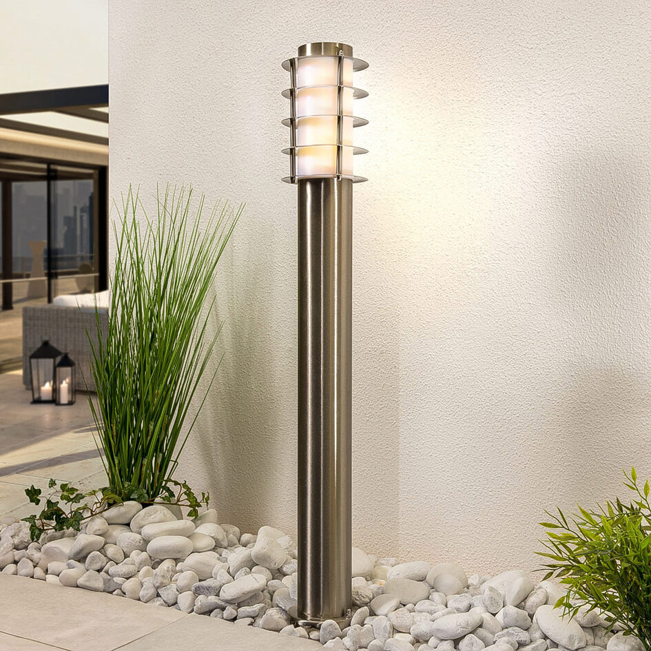 Klassisk bedlampe, 80 cm - Silvio - rustfrit stål