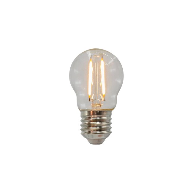 E27 LED-pære, filament med klart glas - 2,5 el. 4,5 watt / 2700K / Ø45 / dæmpbar