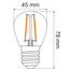E27 LED-pære, filament med klart glas - 2,5 el. 4,5 watt / 2700K / Ø45 / dæmpbar