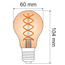 E27 LED-kronepære, DNA-spiral filament med ravfarvet glas - 5 watt / 1800K / Ø60 / dæmpbar