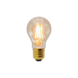 E27 LED-kronepære, filament med ravfarvet glas - 2,5, 4,5, 7 el. 10 watt / 2000K / Ø60 / dæmpbar