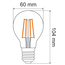 E27 LED-kronepære, filament med klart glas - 4,5 el. 7 watt / 2700K / Ø60 / dæmpbar